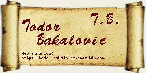 Todor Bakalović vizit kartica